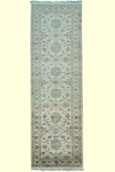 Teppich Ziegler Chobi Läufer 80x300 cm 100% Wolle Rug Handgeknüpft Läufer beige