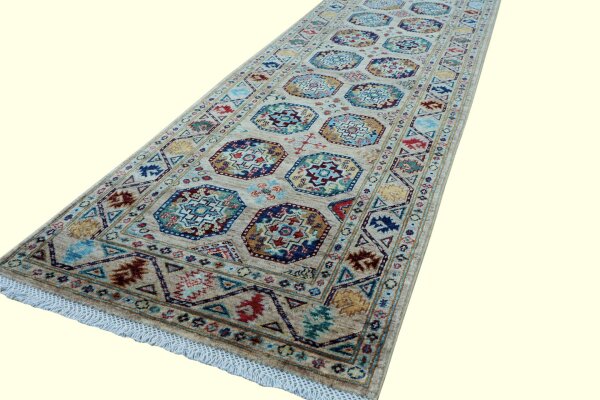 Teppich Orient Ziegler Filpa 83x310 cm 100% Wolle Handgeknüpft Carpet Rug beige