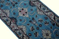 Teppich Orient Kazak Galerie Läufer 84x246 cm 100% Wolle Handgeknüpft beige blau