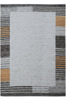 Handwebteppich Teppich Monza Design 170x240 cm 100% Wolle Rug Handgewebt grau