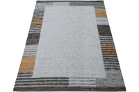 Handwebteppich Teppich Monza Design 170x240 cm 100% Wolle Rug Handgewebt grau