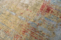 Designer Teppich Modern 200x290 cm Wolle Seide Handgeknüpft rot blau gold