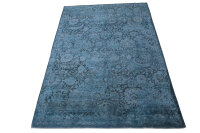 Edler Design Teppich Orient 200x300 cm 100% Wolle Handgeknüpft blautöne indigo