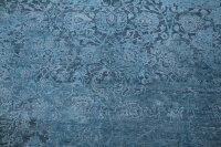 Edler Design Teppich Orient 200x300 cm 100% Wolle Handgeknüpft blautöne indigo