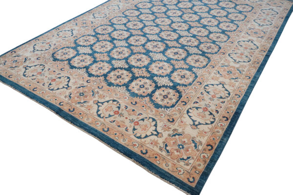 Teppich Orient Ziegler Ariana  200x300 cm 100% Wolle Rug Handgeknüpf blau gold