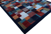 Teppich Perser Gabbeh Loribaft Nomad 200x250 cm Handgeknüpft 100% Wolle blau