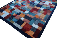 Teppich Perser Gabbeh Loribaft Nomad 200x250 cm Handgeknüpft 100% Wolle blau