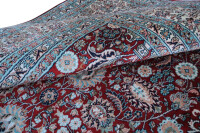 Teppich Orient Kaschmir Seide Handgeknüpft 250x300 cm 100% Reine Seide Rug rot