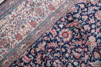 Teppich Orient Kaschmir Seide Handgeknüpft 250x300 cm 100% Reine Seide Rug blau