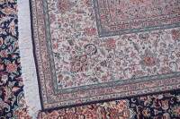 Teppich Orient Kaschmir Seide Handgeknüpft 250x300 cm 100% Reine Seide Rug blau