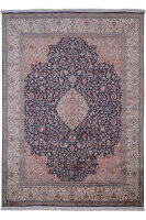 Teppich Orient Kaschmir Seide Handgeknüpft 250x300 cm 100% Reine Seide Rug blau