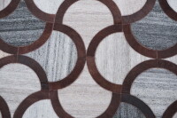 Leder Teppich Tappeto 150x240 cm Rindsleder Rug Cowhide Kuhfell braun beige