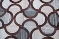 Leder Teppich Tappeto 150x240 cm Rindsleder Rug Cowhide Kuhfell braun beige