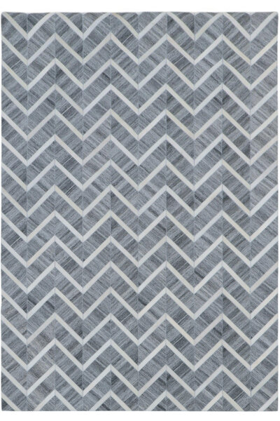 Leder Teppich Tappeto 150x240 cm Rindsleder Rug Cowhide Kuhfell grau creme