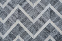 Leder Teppich Tappeto 150x240 cm Rindsleder Rug Cowhide Kuhfell grau creme