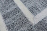 Leder Teppich Tappeto 150x240 cm Rindsleder Rug Cowhide Kuhfell grau creme