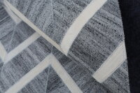 Leder Teppich Tappeto 150x240 cm Rindsleder Rug Cowhide Kuhfell grau creme