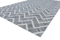 Leder Teppich Tappeto 150x240 cm Rindsleder Rug Cowhide Kuhfell grau creme