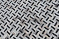 Leder Teppich Fellteppich Tappeto 150x240 cm Rinderfell Handmade  schwarz beige