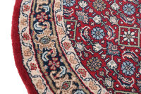 Teppich Orient  Himla Herati Rund 100x100 cm 100% Wolle Handgeknüpft creme rot