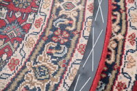 Teppich Orient  Himla Herati Rund 100x100 cm 100% Wolle Handgeknüpft creme rot