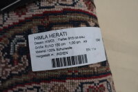 Teppich Orient  Himla Herati Rund 100x100 cm 100% Wolle Handgeknüpft creme rot
