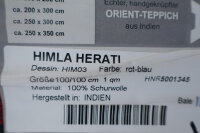 Teppich Orient  Himla Herati Rund 100x100 cm 100% Wolle Handgeknüpft creme rot