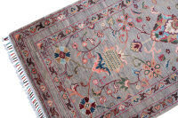 Teppich Orient Ziegler Sultani 82x127 cm 100% Wolle Handgeknüpft Rug grau