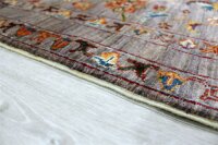 Teppich Orient Ziegler Sultani 83x128 cm 100% Wolle Handgeknüpft Rug grau