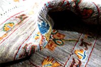 Teppich Orient Ziegler Sultani 83x128 cm 100% Wolle Handgeknüpft Rug grau