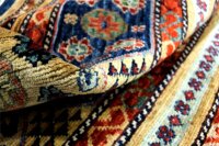 Teppich Orient Ziegler Khorjin 80x124 cm 100% Wolle Handgeknüpft blau beige