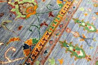 Teppich Orient Ziegler Khorjin 170x240 cm 100% Wolle Handgeknüpft Tapis grau