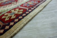 Teppich Orient Afghan Kazak Läufer 86x360 cm 100% Wolle Handgeknüpft Rug beige