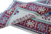 Teppich Orient Afghan Kazak Läufer 86x360 cm 100% Wolle Handgeknüpft Rug beige