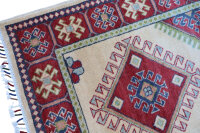 Teppich Orient Afghan Kazak Läufer 86x360 cm 100% Wolle Handgeknüpft Rug beige