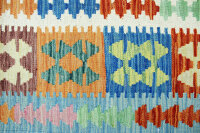 AfghanTeppich Kelim Maimana Handgewebt 100% Schurwolle 200x290 cm Flachgewebe