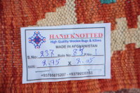 Afghan Kelim Maimana Handgewebt 100% Wolle 200x300 cm multi Geometrisch Handmade