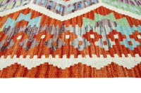 Afghan Kelim Maimana Handgewebt 100% Wolle 200x300 cm multi Geometrisch Handmade