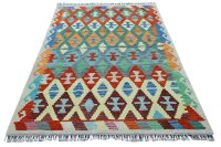 Teppich Afghan Kelim Maimana Handgewebt 100% Wolle 150x200 cm Flachgewebe Carpet
