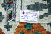 Teppich Afghan Kelim Handgewebt 100% Wolle 200x290 cm Carpet Flachgewebe Pink
