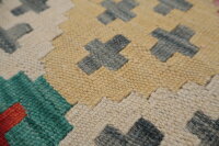 Teppich Afghan Kelim Handgewebt 100% Wolle 200x290 cm Carpet Flachgewebe Pink