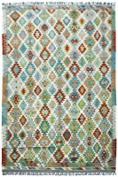 Teppich Afghan Kelim Handgewebt 100% Wolle 200x290 cm...