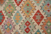 Teppich Afghan Kelim Handgewebt 100% Wolle 200x290 cm Handarbeit Handgewebt Rug