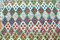 Teppich Afghan Kelim Handgewebt 100% Wolle 200x280 cm Handarbeit Handgewebt Rug