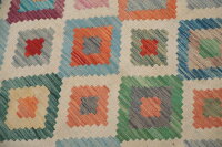 Teppich Afghan Kelim Handgewebt 100% Wolle 200x290 cm Handarbeit Rug orange