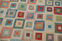 Teppich Afghan Kelim Handgewebt 100% Wolle 200x290 cm Handarbeit Rug orange