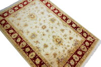 Teppich Orient Ziegler Chobi 120x180 cm 100% Wolle Handgeknüpft Carpet beige