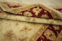 Teppich Orient Ziegler Chobi 120x180 cm 100% Wolle Handgeknüpft Carpet beige