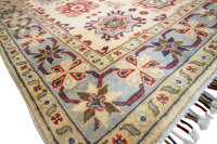 Teppich Orient Kazak 150x200 cm 100% Wolle Handgeknüpft Rug Carpet beige rot