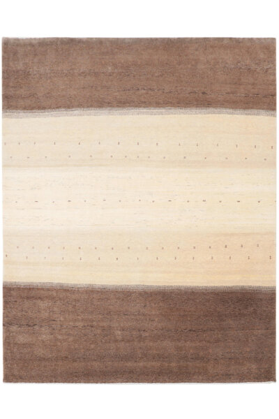 Designer Teppich Lavish fein 250x300 cm 100% Wolle Handgeknüpft Rug Braun beige